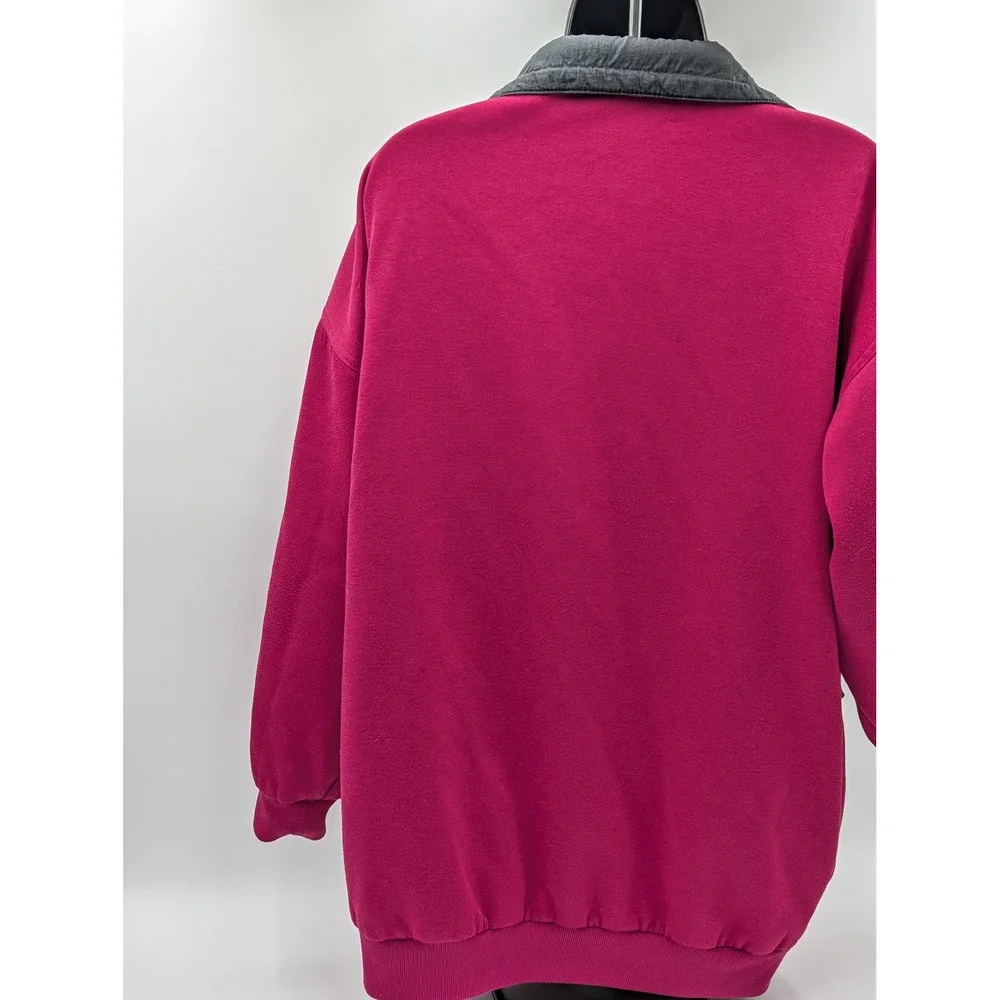 Vintage 80s 90s Colorblock Reversible‎ Fleece Windbreaker Jacket Womens
